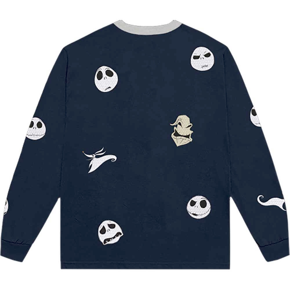 Disney The Nightmare Before Christmas - Character Heads Top à manches longues - Bleu